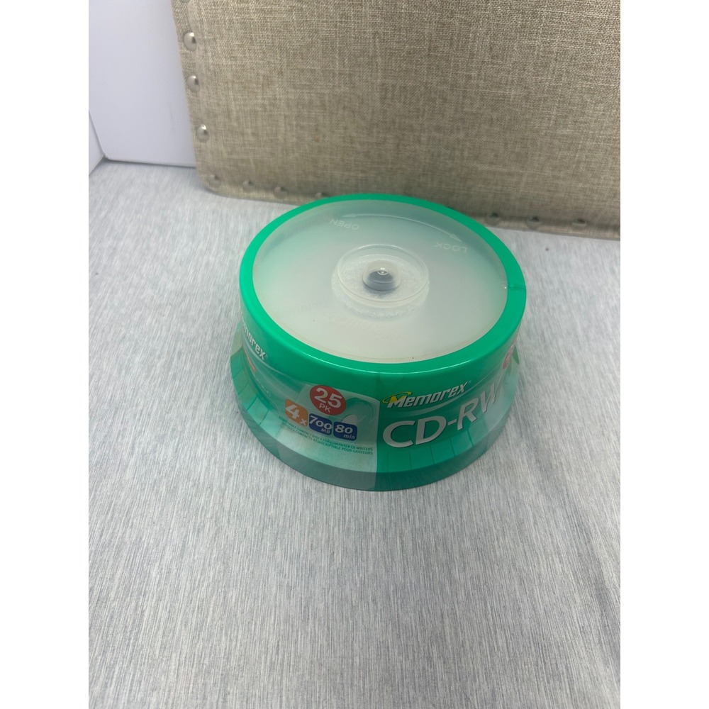 Memorex‎ CD-RW 25 Pack 700MB 80 Min 4x Rewritable Blank Media Spindle New Sealed